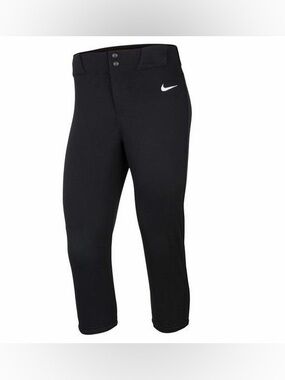 Nike Vapor Select Women S 3/4 Length Baseball Pants Black/White Sz Large